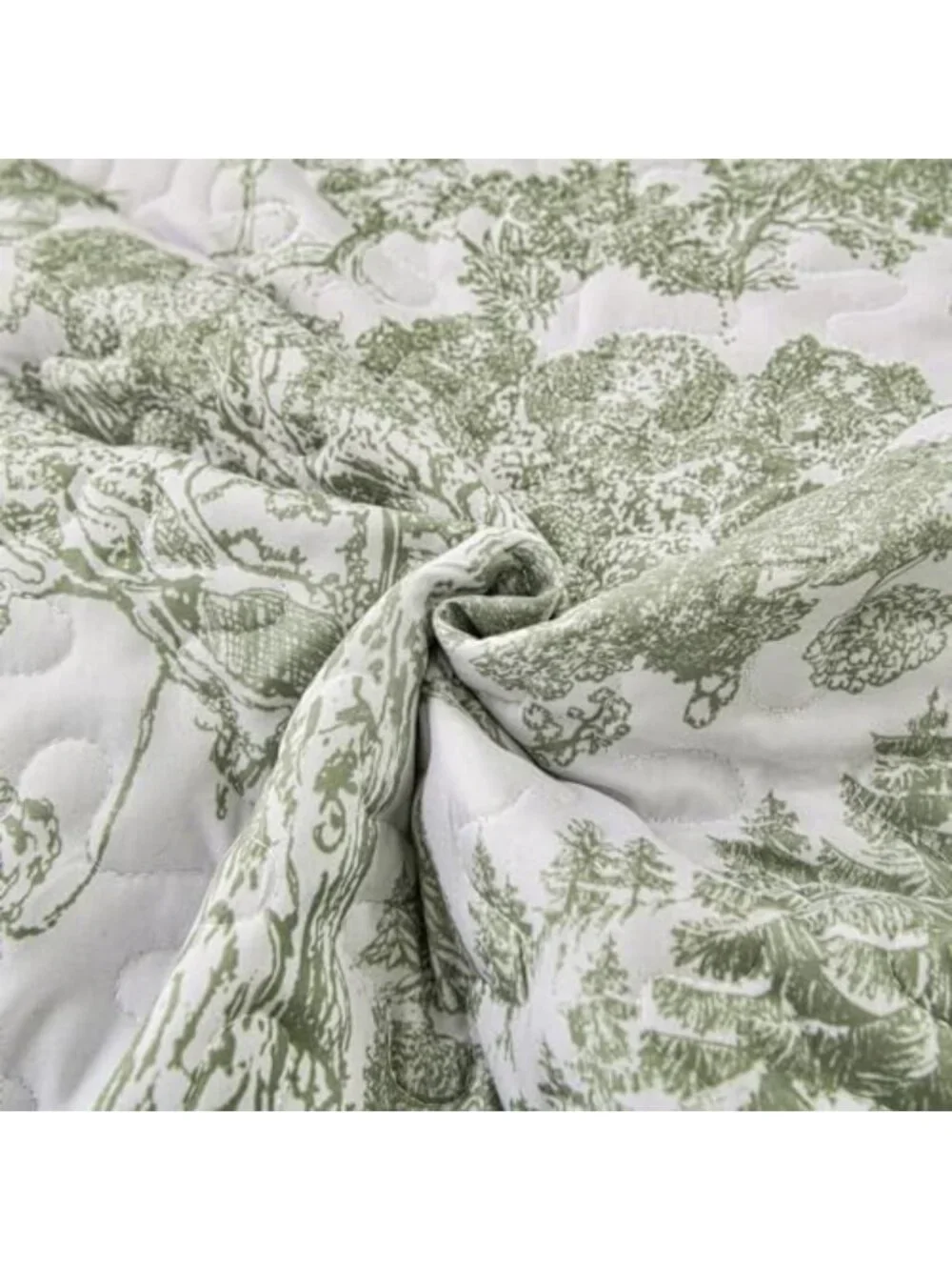 Botanical Twin XL Quilt Set - Sage Green Dorm Bedding, Cozy Floral Design